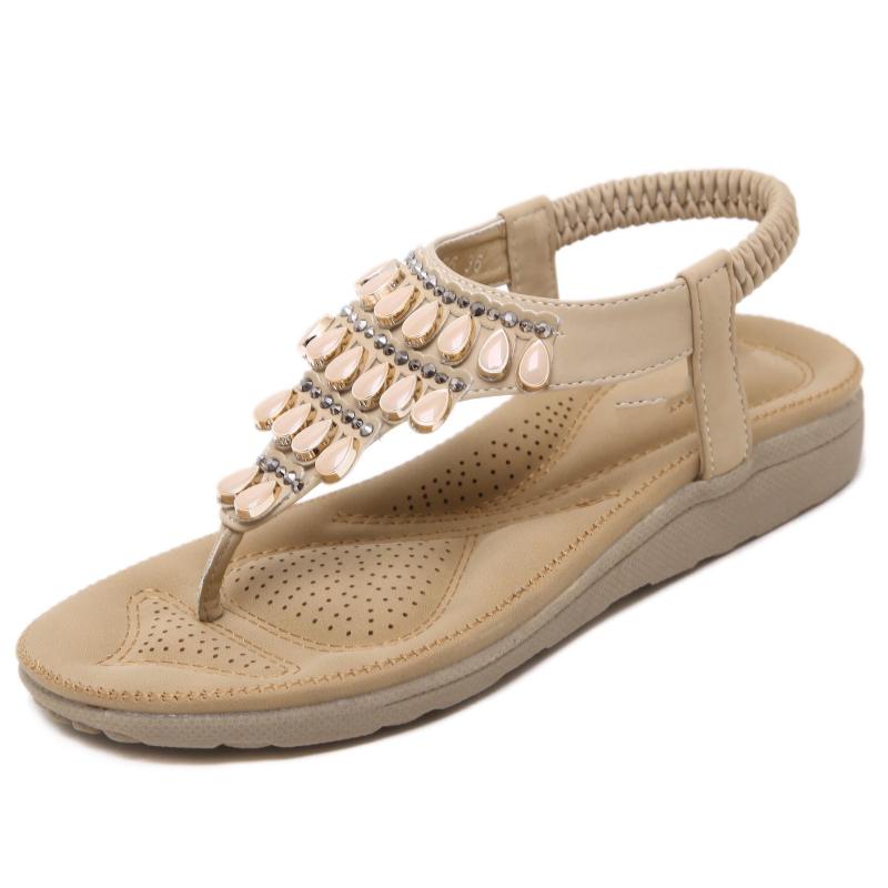 

2021 Summer Flat Sandal For Rome Style Women Sandals Comfortable handmade retro flip-flops Women Slippers Sandales, Black