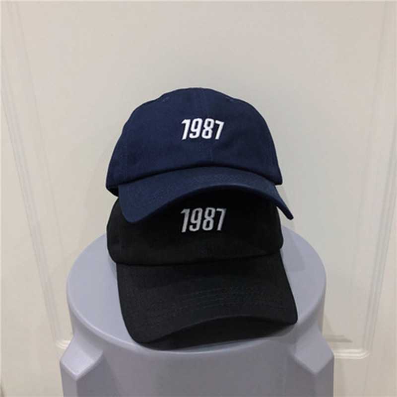 

1987 alphabet embroidered children's summer Korean casual fashion men's all season baseball cap11, Khaki