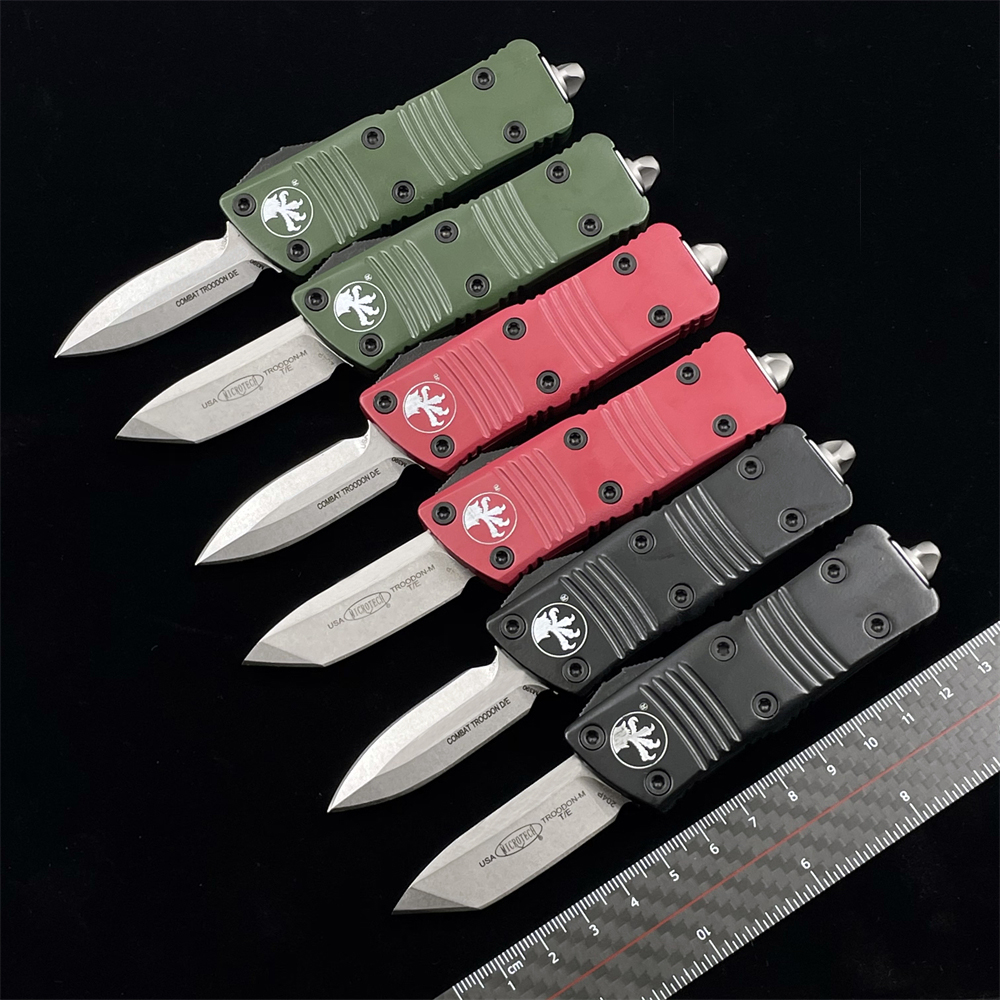 

MICROTECH MINI 121 Automatic Troodon Knife MT knife D2 Blade Zinc Aluminum Alloy BENCHMADE 3300 UTX85 Combat KNIVES