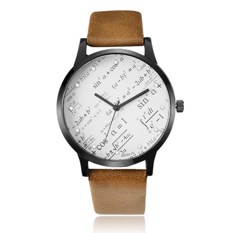 

Wristwatches 2021 Men Casual Sports Watches Miler Fashion Geometric Mathematics Pattern Leather Montre Homme Drop, 1502122-4