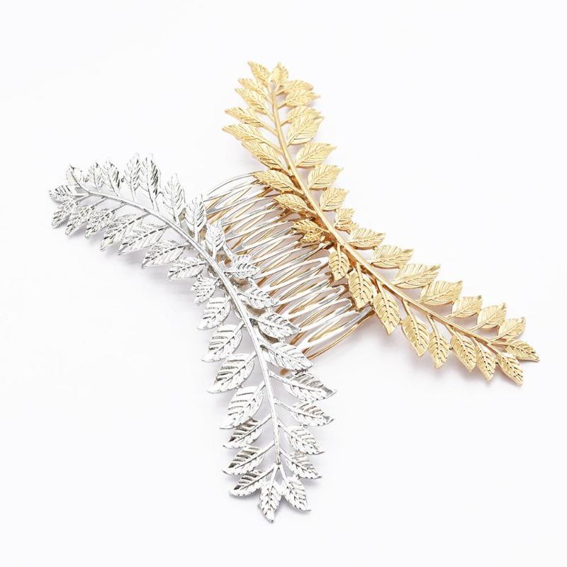 

Hair Clips & Barrettes Fashion Leaves Inserted Comb Korean Version Of Street Patting, Golden;silver