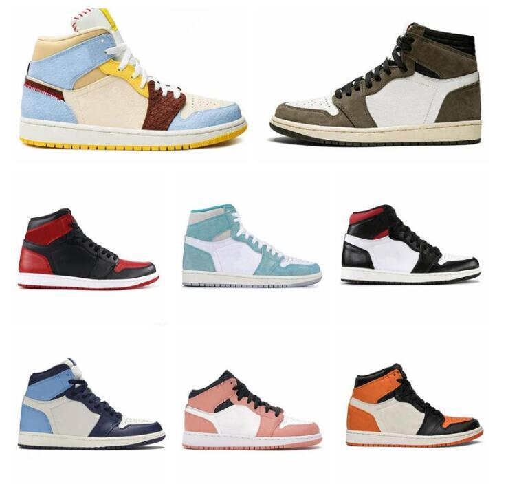 

s Smoke Grey UNC Mens womans Basketball Shoes Jumpman 1 High Travis Scotts Dark Mocha Obsidian Trainers Mushroom Sports SneakersLC9P, Turbo green