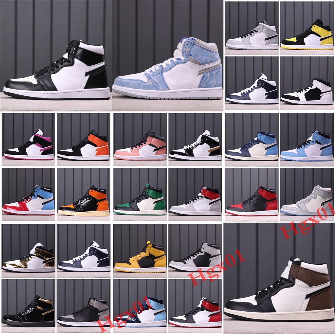 

Air Jorden 1s With Box Jumpman 1 Mens Womens Retro Basketball Shoes jodan High Mocha Cactus Jack Mid Dutch Green Pink University Blue Obsidian Sneakers Trainers US9, 36