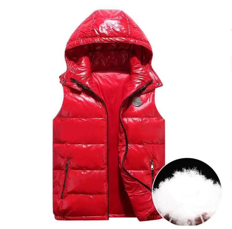 

Men Designer Vest Jackets Winter Thick Coats with Monclair Letter Badge Down Parkas Mens Womens Warm Outerwear Vests Fashion Jacekt, Red