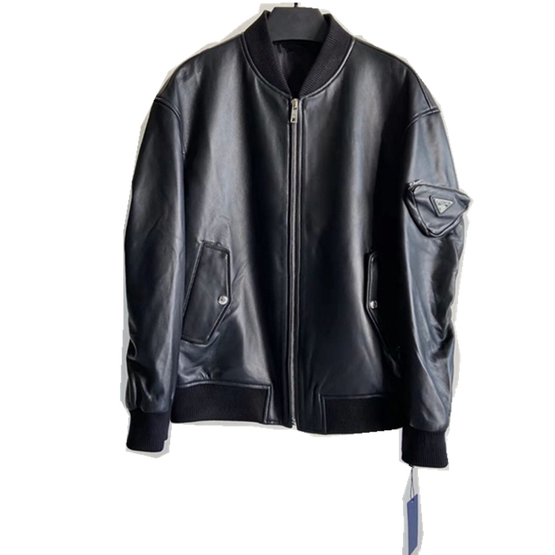 

2021 Men's Jacket Zipper Leather Jacket Waterproof Fabric Casual Warmth, Black
