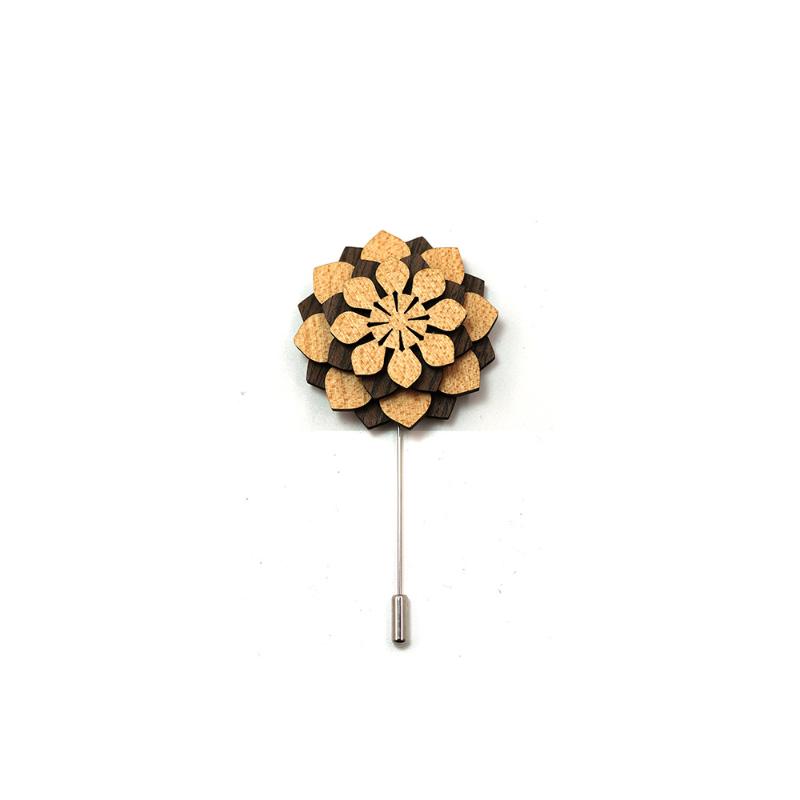 

Pins, Brooches Sitonjwly Men's Wooden Brooch Pin Flower For Wedding Suit Accessory Wood Lapel Men Gentlemen Long Badge