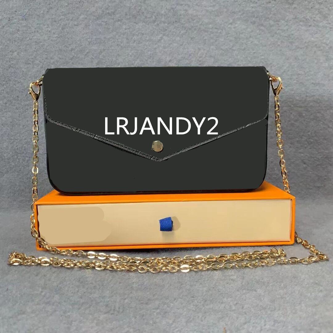 

Embossed Black Women Vintage Shoulder Bag Handbag 3pcs set Clutch Wallet Luxury Designer Crossbody Bags Removable Chain Coin Purse Tote With Box Dustbag, Brown flower