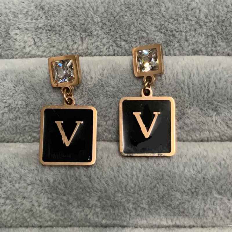 

2021 Never Fading Women Designer Studs Gold Silver Rose Colors Stainless Steel Earrings Fashion Trendy Hoops Logo Printed Jewelry Lady Party Gifts, Golden;silver