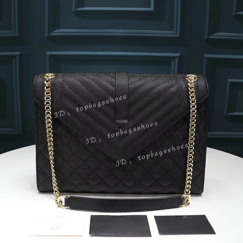 

luxurys fashion designer shoulder bags women 2021 top quality classic gold chain lady hand bag leather handbags purses cross body quilted messenger, Black -gold chain