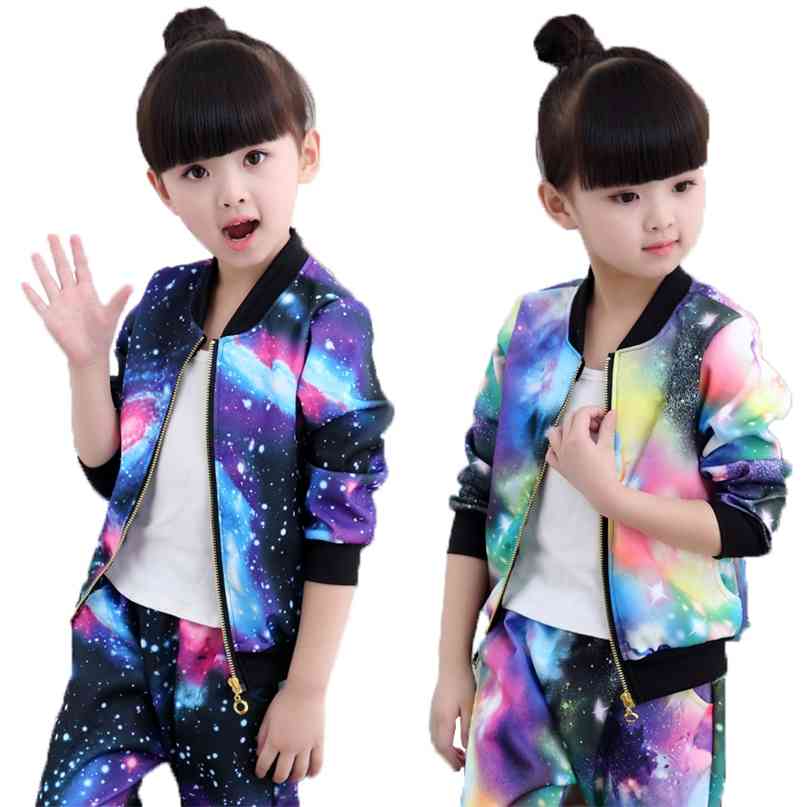 

Autumn Girls Clothing Sets Children Zipper Coat And Pant Baby Girl Holiday Sports Suit Tracksuit Fashion Kids Clothes 210831, As picture