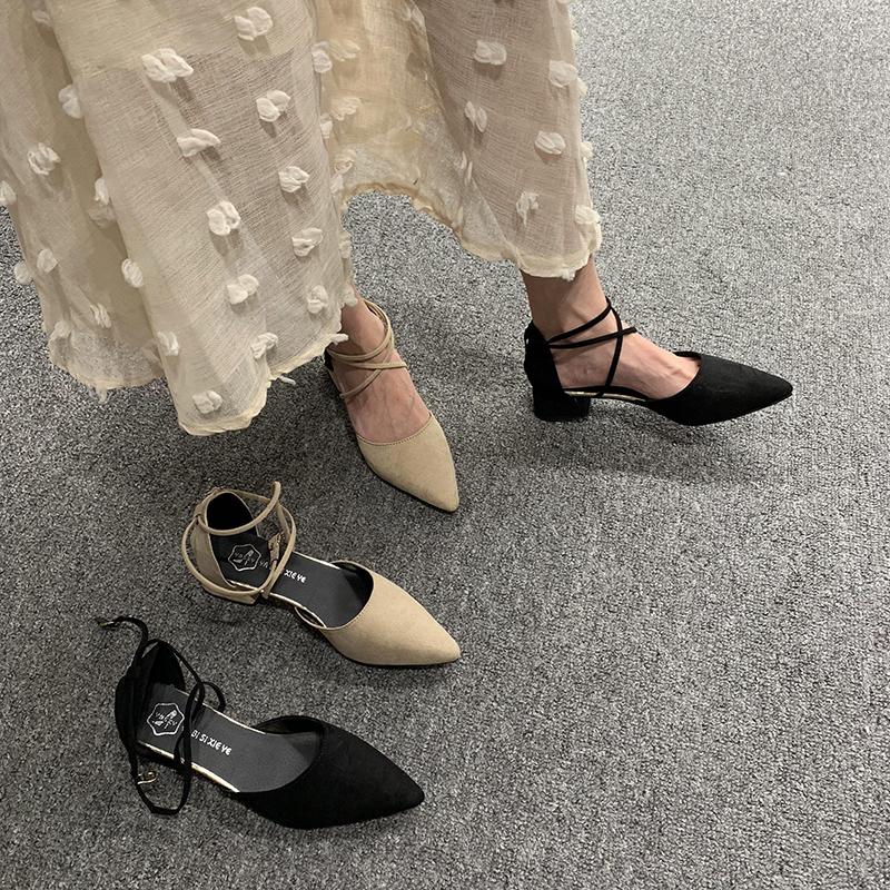 

Comfort Shoes for Women Closed Toe Sandals Summer Heels Buckle Strap All-Match Suit Female Beige Med Girls Block Clear 2021