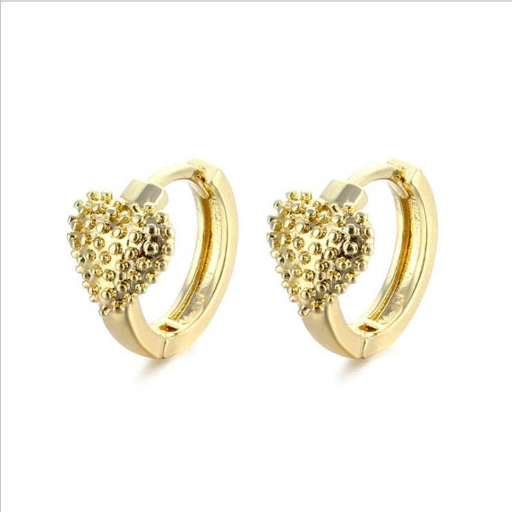 

women's Glossy Heart 18k gold plated Ear Cuff earrings GSFE066 fashion style gift fit women DIY jewelry earring