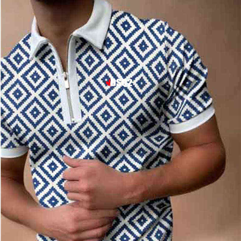 

Polo Shirt Men Summer Stritching Men's Shorts Sleeve Polo Business Clothes Luxury Men Tee Shirt Brand Polo Grid stripe 220209, Pls-14