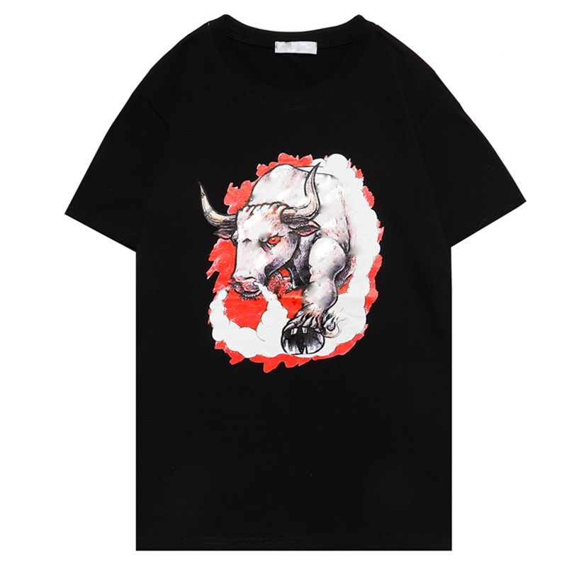 

22ss 100% cotton 2021SS alien t-shirt mens Casual Tees cattle short sleeve hip hop tops tee Punk print letter dog Summer women Skateboard Paris, 24