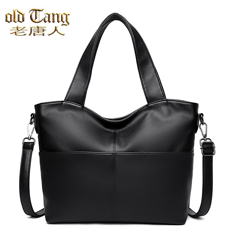 

OLD TANG Fashion Luxury Shoulder Bags for Women 2021 Designer Large Capacity Solid Color Pu Leather Crossbody Bag Sac A Main, Black