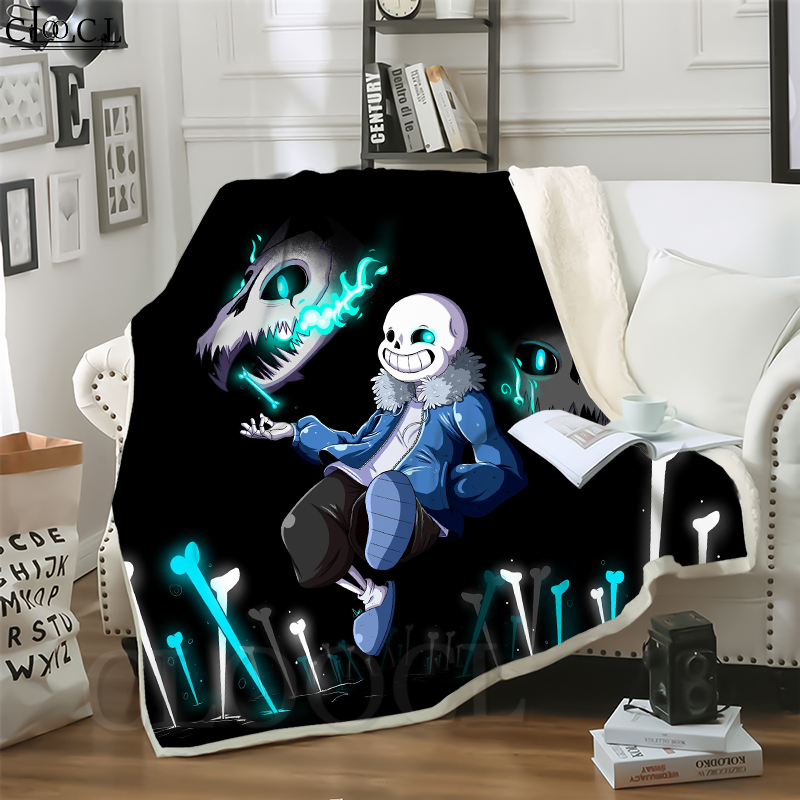 

CLOOCL New Game Undertale Sans 3D Print Harajuku Blanket Sofa Teens Bedding Throw Blankets Plush Quilt