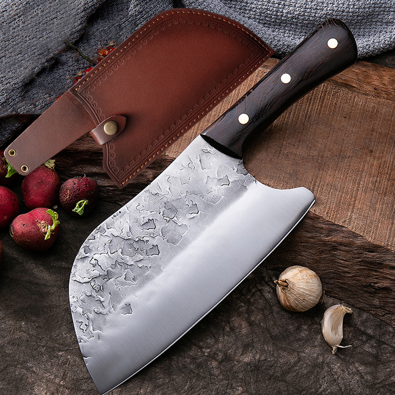 

Handmade Forged Stainess Stee Kitchen Knives Chinese Knife Meat Ceaver Vegetabe Bone Chopper Knife Too with Sheath