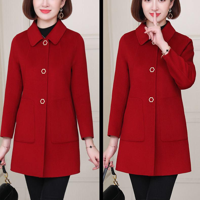 

Women' Wool & Blends Women 2021 Autumn Winter Fashion Double-sided Cashmere Coat Female Long Sleeve Casual Warm Jacket Ladies Elegant Overc, Black