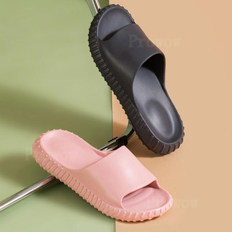 

Summer Slippers EVA Waterproof Bathroom Indoor Outdoor Women Men Shoes Soft Anti-slip Footwear Beach Sandal Flops Slides, Red
