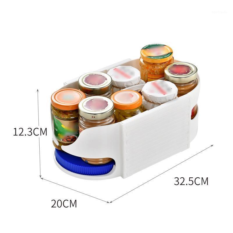 

-Double Roller Rotating Storage Box Kitchen Refrigerator Beverage Beer Rack Roto Caddy Swivel Organizer