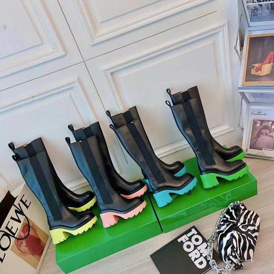 

spring and autumn Martin boots 2021 summer thin female British style mid-tube thick-soled short booties size 35-40, Pink bottom