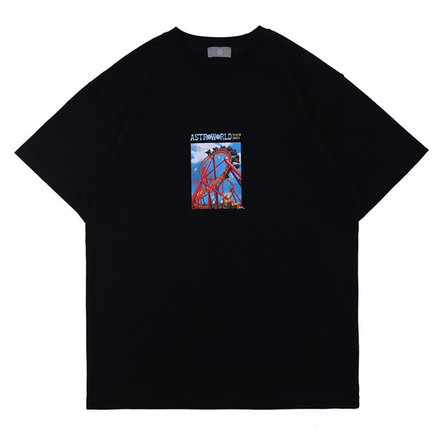 

2021 New High Quality Ferris Wheel Travis Scott Cactus Jack t Shirt Men Women Fashion Top Tees T-shirts F7hh