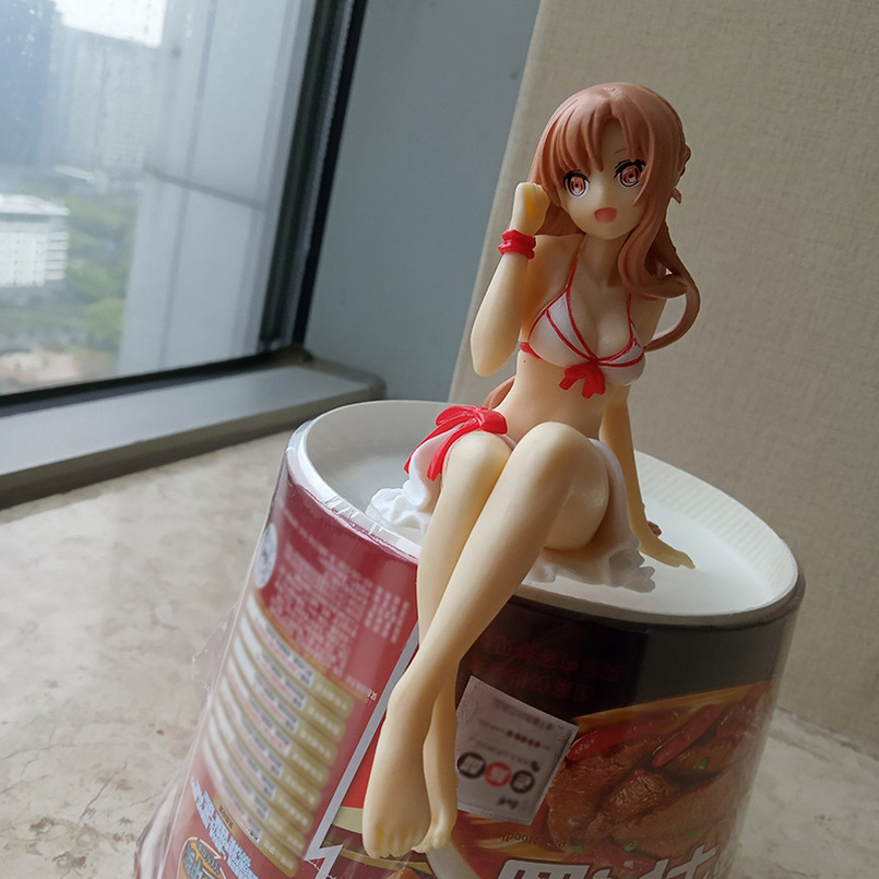 

12cm Sword Art Online Figure Toys Asuna Leafa Yui Shino Nana Mikan Yuuki SAO ALO Noodle Stopper Yuuki Asuna Sexy Model Dolls C0220