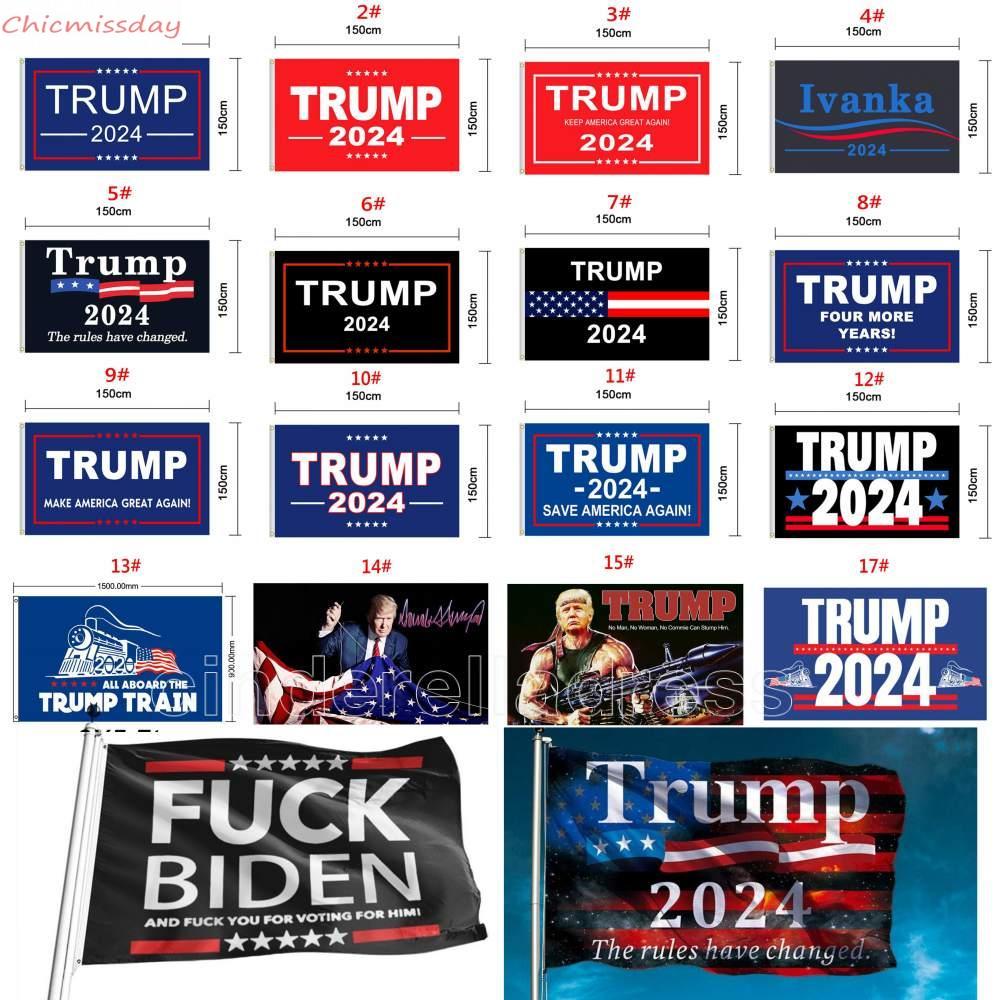 

19 designs direct factor Trump Flags 3x5 Ft 90*150 cm Banner save america again Trump Flag For 2024 President USA DHL Ship