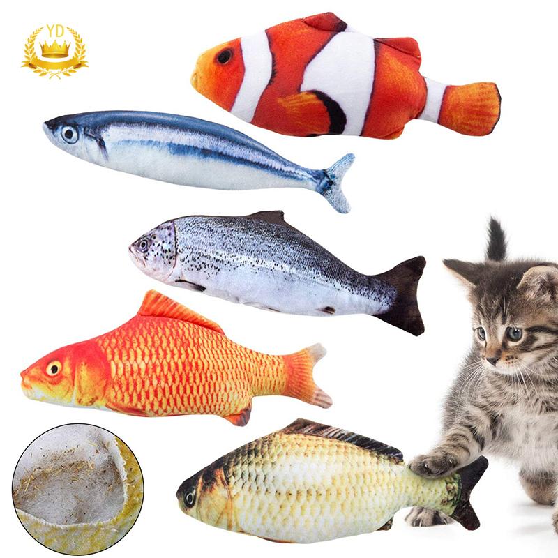 

Cat Toys Pet Soft Plush 3D Fish Shape Toy Interactive Catnip Stuffed Pillow Doll Simulation Playing