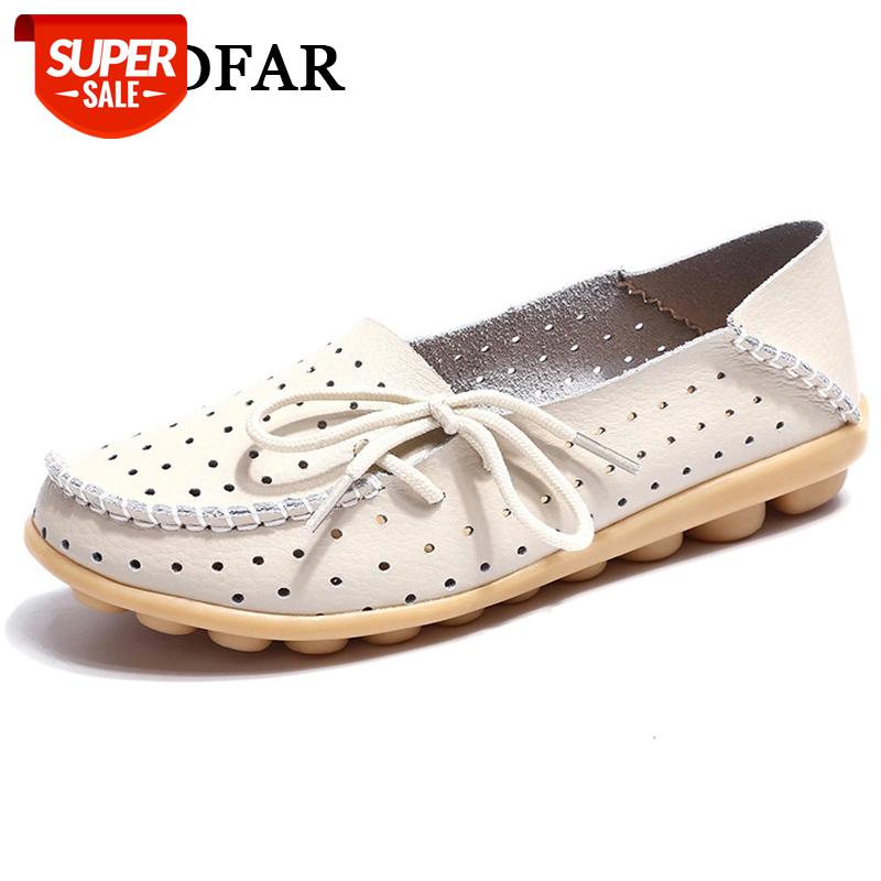 

Woman Falts Genuine Leather Flat Heel Shoes 2018 New Fashion Womens Casual Shoes Brand Slip on Breathable Ladies Footwear #UH8S