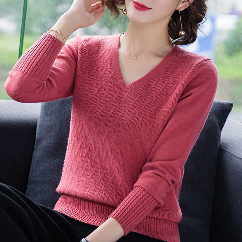 

W Winter Women Oversized Streetwear Sweaters Vneck Pullovers Long Sleeve harajuku Christmas Sweaters roupas feminina 210604, Sky blue