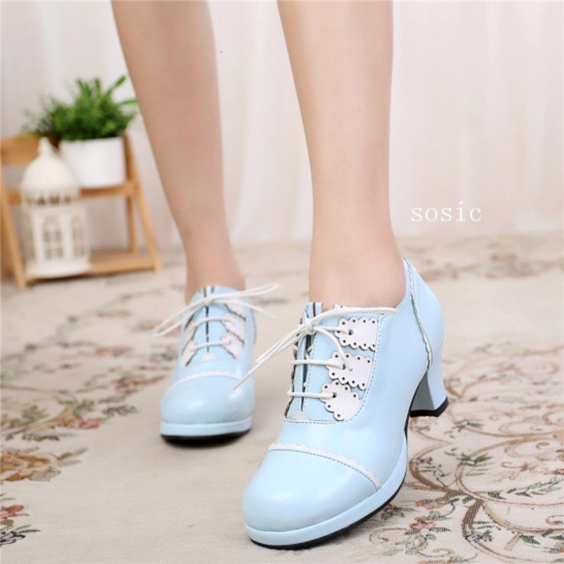 

Japanese Vintage Mary Jane Lolita Shoes Kawaii Cosplay Anime Women's High Heels Six Inches Pacthwork Sweet Bow-up Girl Tatv, Gold