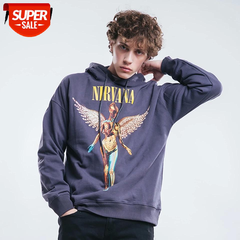 

NAGRI Nirvara Hoodies Men Sweatshirts Pullover Fashion Printed Hoodies Casual Long Sleeve Streetwear Hooded #cA0R, Black
