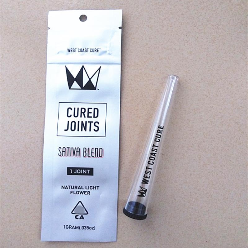 

Bag Silver Tube Packaging Rolled Pre West Coast Cure Joint 1 Conical With Plastic Joints Pre Rolling Bag Ucssj, Red;black