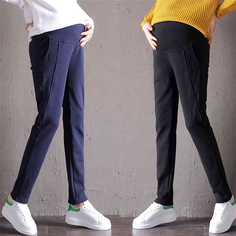 

Maternity full-length Pant Business Wear pregnancy Pants cropped Trousers For Pregnant Women Pregnancy Work 210721, Black