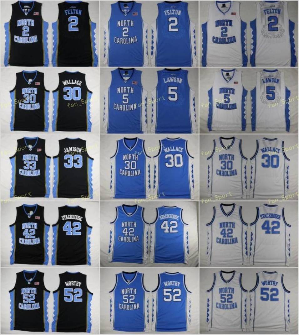 

North Carolina Tar Heels 42 Jerry Stackhouse Jerseys College Basketball 30 Rasheed Wallace 33 Bright Antawn 2 Raymond Felton 5 Ty Lawson, As