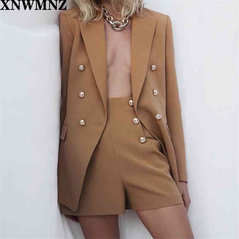 

Za women buttoned bermuda shorts High-waist Decorative metal buttons on the front. Invisible side zip fastening 8006703 210719, Camel