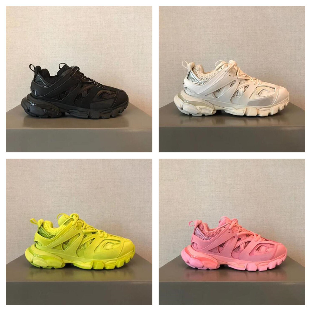 

Top Quality Track 3.0 Sneakers leather Trainers Women Mesh Nylon Printed 3M Triple S Platform Casual Shoe 35-45 men women, Color:12