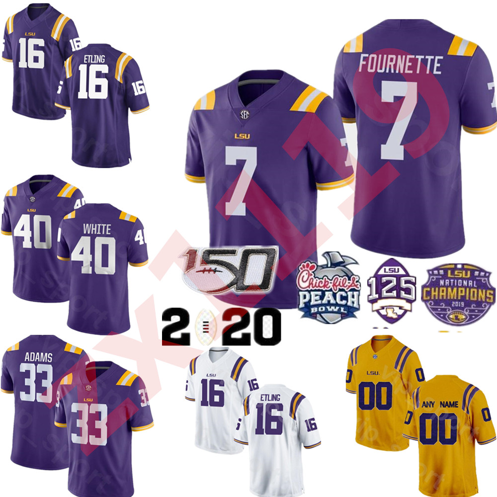

NCAA College Football LSU Tigers LE FOURNETTE Jersey 7 Leonard 40 Devin White 33 Jamal Adams 16 Danny Etling Men Youth Women, As pic