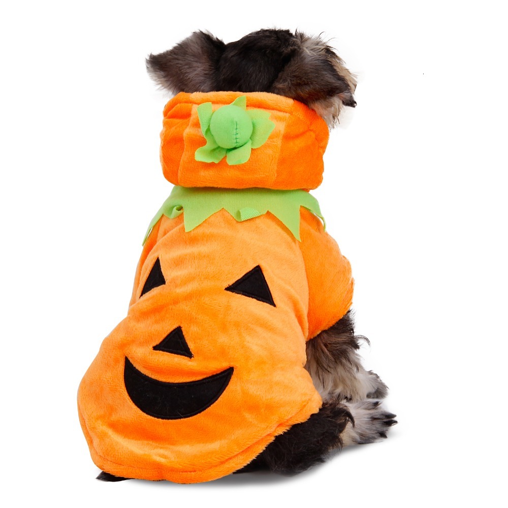 

2021 New Arrival Lovely Halloween-style Hoodie Pumpkin Clothes Dog Sweater Vest Pet Coat Jv6h, Yellow.