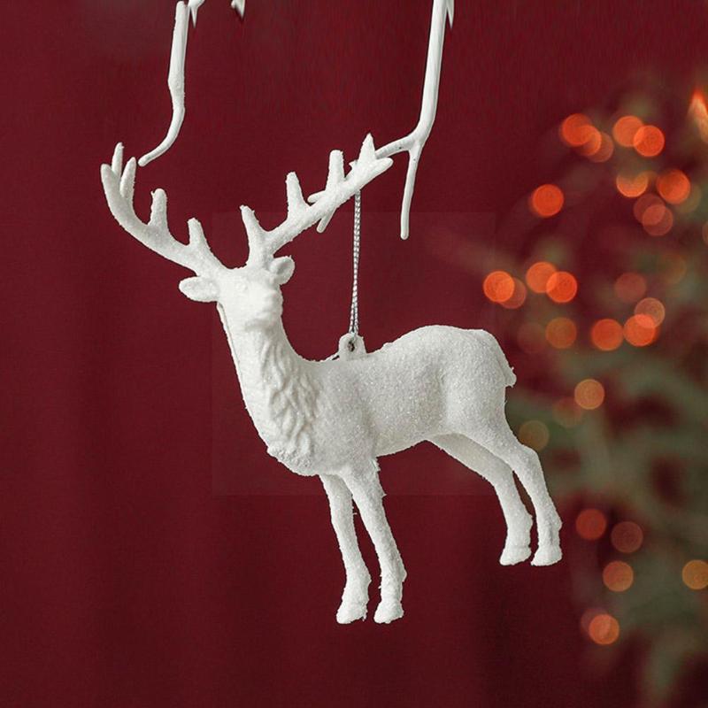 

Keychains Christmas Tree Decorations Pendants Xmas White Year Decoration Elk Home Ornaments Deco Party Snowflake Hanging H8v4