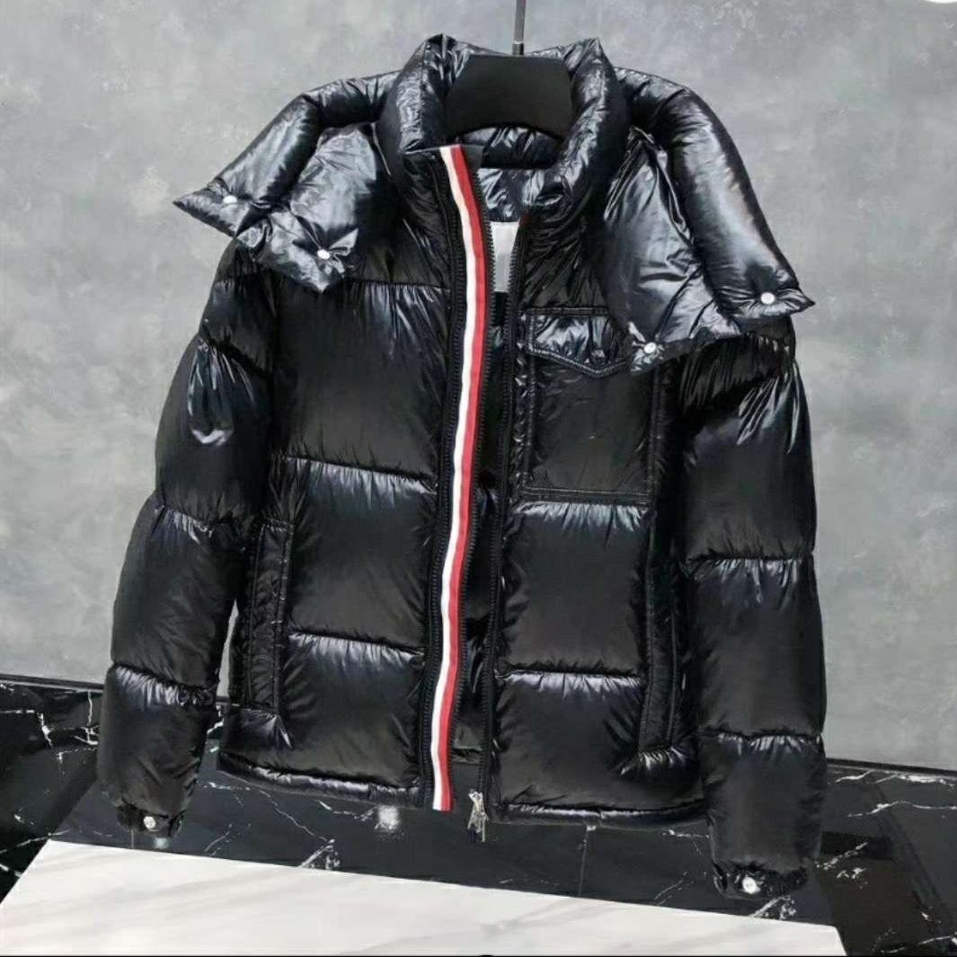

Mens Down Jacket Parkas Coats Winter Hooded Top Quality Men Women Casual Outdoor Feather Outwear Keep warm Thick double zipper Removable hoodie, Black