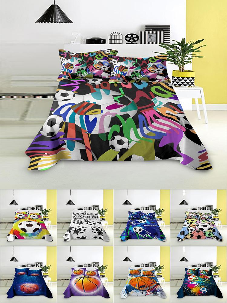 

Sheets & Sets Colorful Football Pattern Single//Queen Size Basketball Bed Sheet Home Textile Mattress Flat Sábanas, Color1