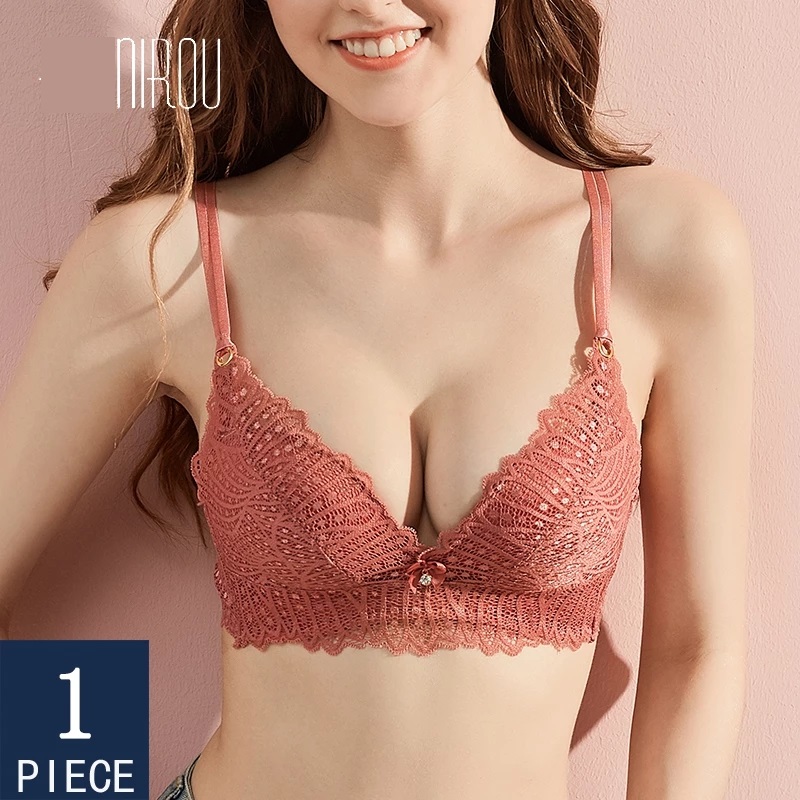 Bras Woman's Lace Bralette Minimizer Push Up Female Lingerie Underwear For Woman Convertible Dobule Straps 2021-image-663551137