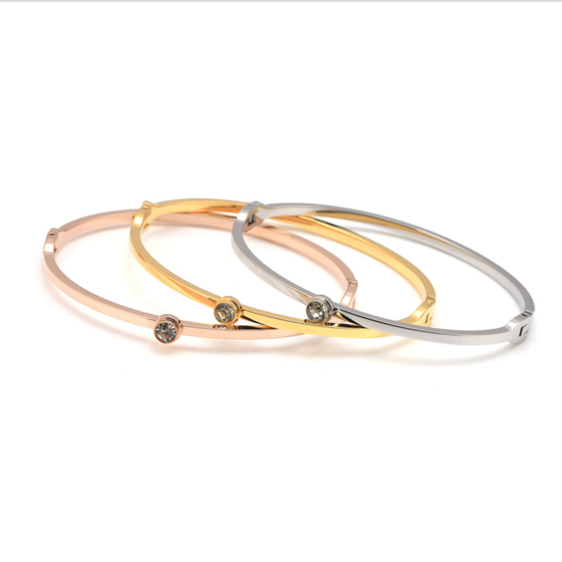 

Luxury designer Jewelry Bracelet bangles for women silver rose gold stainless steel clasp korean fashion simplicity charm bracelets womens diamond bangle