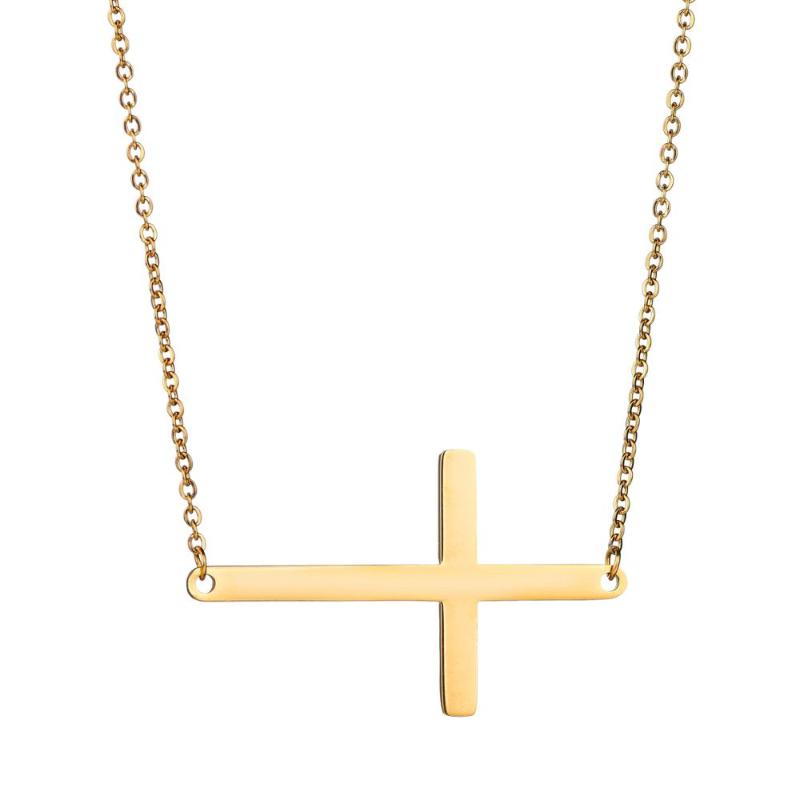 Pendant Necklaces Fashion Female Cross Pendants Drop Stainless Steel Chokers For Women Religious Jewelry Neckless Birthday Gifts-image-709030286