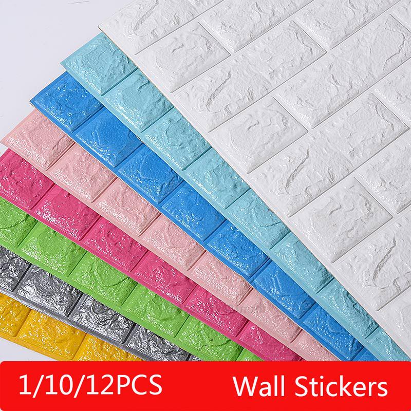 

3D Brick Wall Stickers Wallpaper Decor Foam Waterproof Wall Covering Wallpaper For Kids Living Room DIY Background