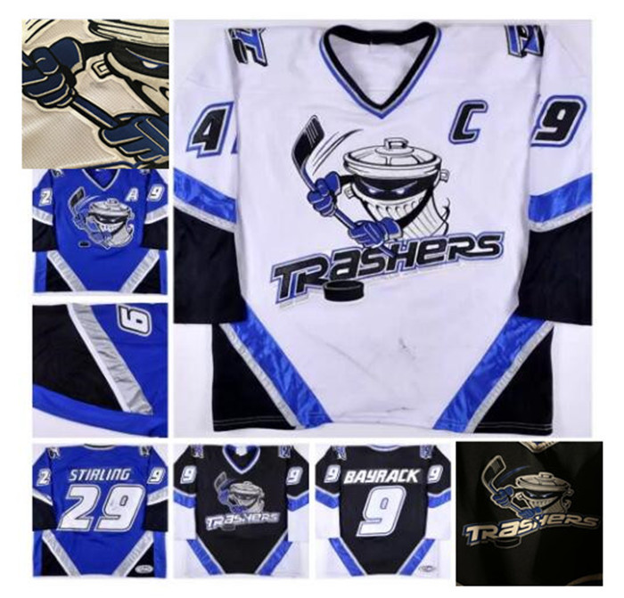 

Custom UHL RARE Danbury Trashers 2004-05 Hockey Jersey Brent Gretzky Scott Stirling Mike Bayrack Galante Brad Wingfield Jon Mirasty Bren dan McCartin Regan Jerseys, As
