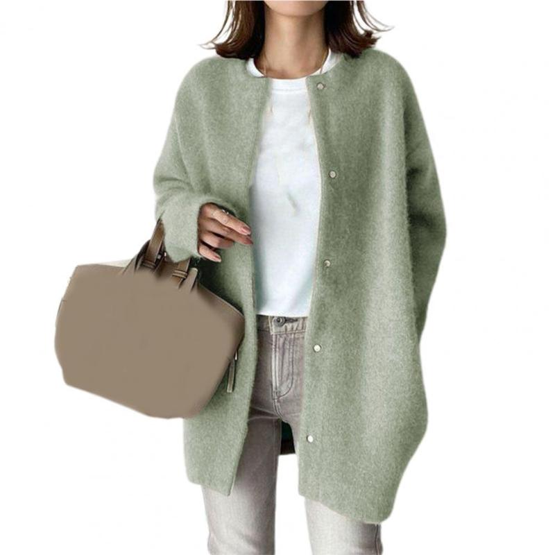 

Women's Jackets Sweater Coat Regular Sleeve Women Jacket Warm Pure Color, Black;brown