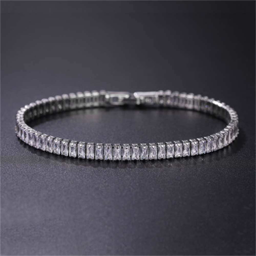 

bracelet Square Zircon Bracelet 2.5 * 5mm zircon Fashion, Golden;silver